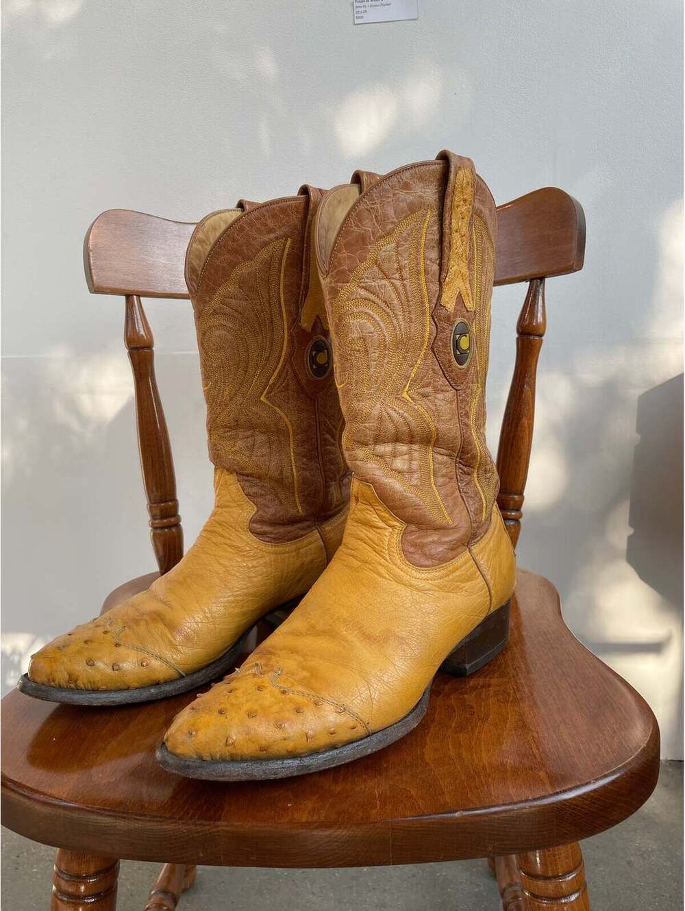 Brown Orstrich Leather Cowboy Boots
